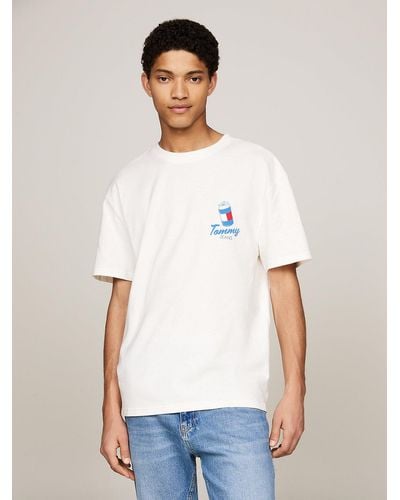 Tommy Hilfiger T-shirt Plus à logo graphique au dos - Blanc