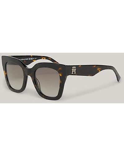Tommy Hilfiger Gafas de sol oversize de mariposa TH Monogram - Marrón