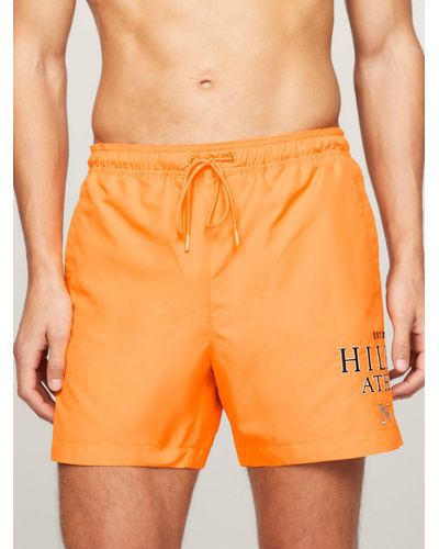 Tommy Hilfiger Hilfiger Logo Mid Length Swim Shorts - Orange