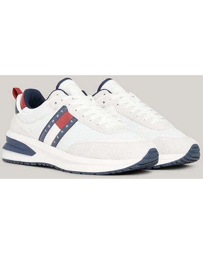 Tommy Hilfiger Baskets de running en cuir à semelle épaisse - Métallisé