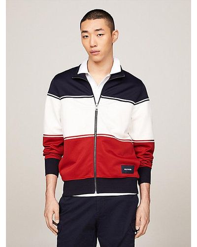 Tommy Hilfiger Colour-blocked Trainingsjack Met Logopatch - Rood