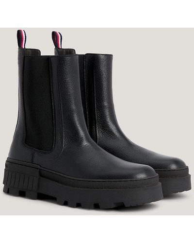 Tommy Hilfiger Bottines Chelsea chunky Elevated en cuir - Noir