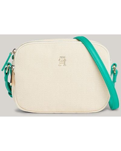 Tommy Hilfiger Small Canvas Crossover Bag - Natural