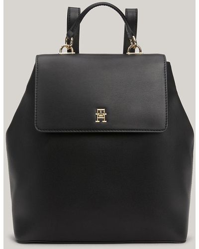 Tommy Hilfiger Petit sac à dos arrondi à monogramme TH - Noir