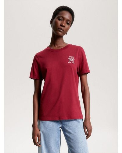 Tommy Hilfiger T-shirt TH Monogram Modern à col ras-du-cou - Rouge