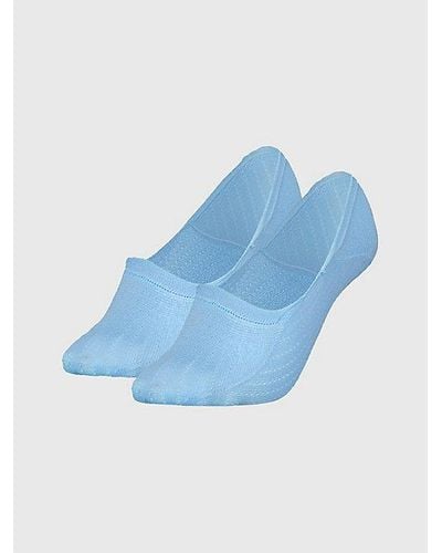 Tommy Hilfiger Set Van 2 Paar Footie-sokken Met Ajourmotief - Blauw