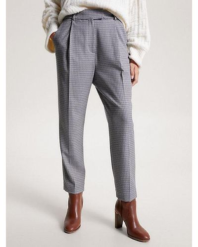 Tommy Hilfiger Pantalón de cuadros con pernera cónica - Gris