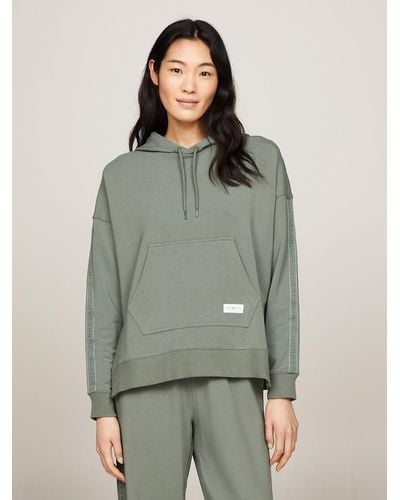 Tommy Hilfiger Th Established Logo Tape Lounge Hoody - Green