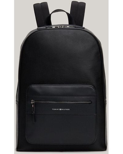 Tommy Hilfiger Premium Business Leather Backpack - Black