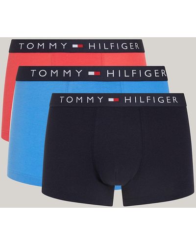 Tommy Hilfiger Lot de 3 boxers TH Original à ceinture à logo - Bleu