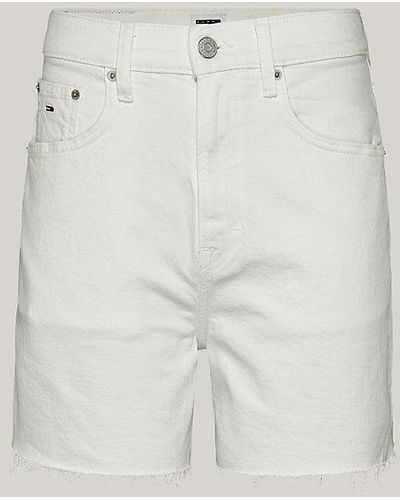 Tommy Hilfiger Curve Mom Fit Jeans-Shorts mit ultrahohem Bund - Weiß