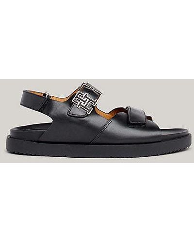 Tommy Hilfiger Sandalias con cierre de velcro TH Monogram - Negro