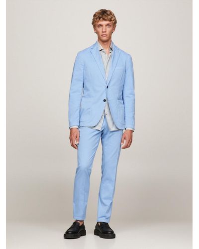Tommy Hilfiger Garment Dyed Twill Slim Fit Suit - Blue