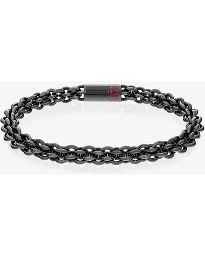 Tommy Hilfiger Bracelet chaîne entrelacé plaqué ion noir
