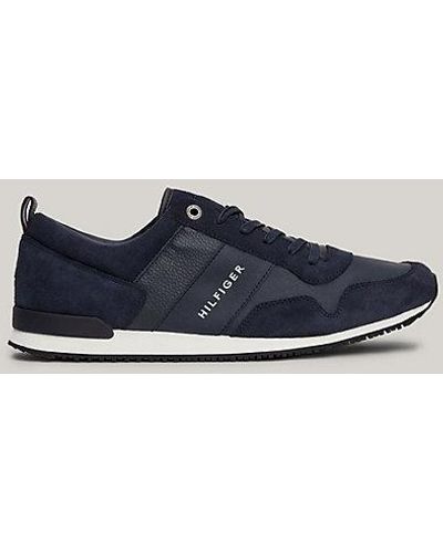 Tommy Hilfiger Iconic Suède Sneaker - Blauw
