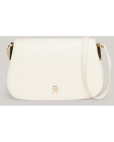 Tommy Hilfiger Chic Th Monogram Small Crossover Flap Bag - Natural