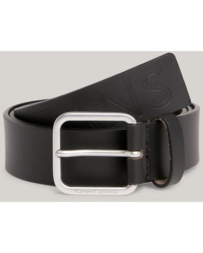 Tommy Hilfiger Ceinture Finley Essential en cuir à logo - Noir