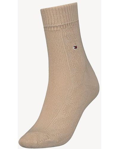 Tommy Hilfiger 1-pack Classics Cable Knit Socks - Natural