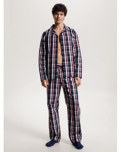 Tommy Hilfiger Pyjama Global Stripe à manches longues - Bleu