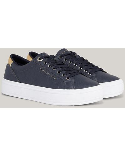 Tommy Hilfiger Essential Metallic Heel Lace-up Trainers - Blue