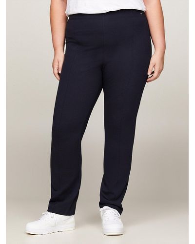 Tommy Hilfiger Curve Elevated Slim Fit Knit Trousers - Blue
