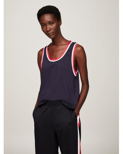 Tommy Hilfiger Sport Global Stripe Relaxed Tank Top - Blue