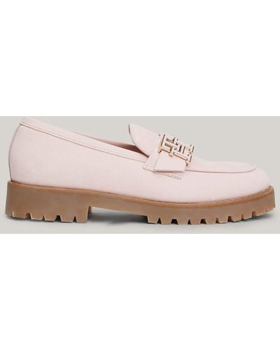 Tommy Hilfiger Nubuck Leather Cleat Boat Shoes - Pink