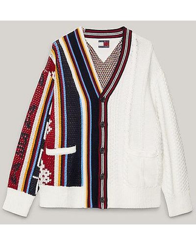 Tommy Hilfiger Cárdigan Tommy x CLOT dual gender de rayas - Blanco