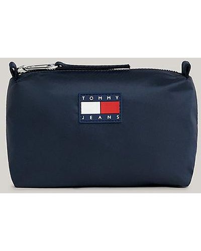 Tommy Hilfiger Kleine Toilettas Met Rubberen Logo - Blauw