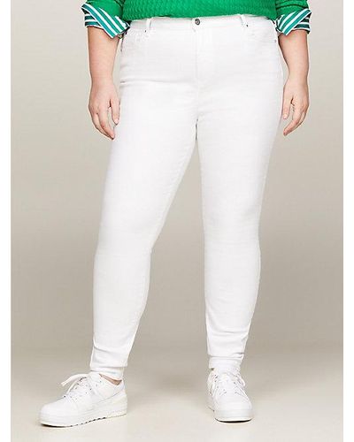 Tommy Hilfiger Curve Harlem Ultra Skinny Jeans mit hohem Bund - Weiß