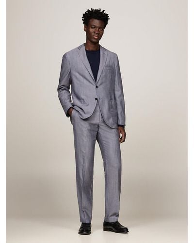Tommy Hilfiger Garment Dyed Slim Fit Suit - Blue