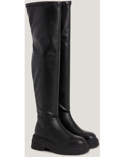 Tommy Hilfiger Chunky Cleat Knee-high Boots in Black | Lyst UK