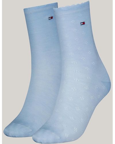 Tommy Hilfiger Lot de 2 paires de chaussettes légères - Bleu
