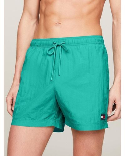 Tommy Hilfiger Heritage Mid Length Crinkle Swim Shorts - Green