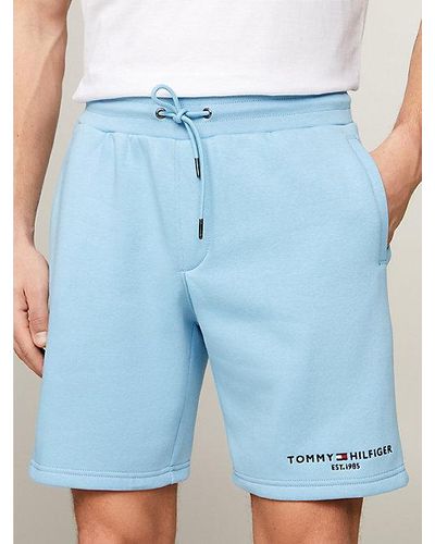 Tommy Hilfiger Straight Leg Fit Sweat-Shorts mit Tunnelzug - Blau