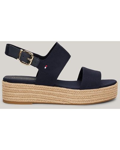 Tommy Hilfiger Rope Wedge Espadrille Sandals - Blue