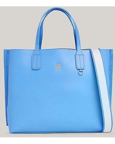 Tommy Hilfiger Bolso satchel Iconic con bandolera extraíble - Azul