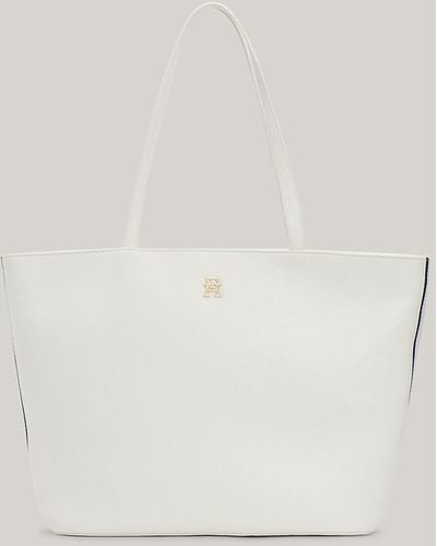 Tommy Hilfiger Essential Signature Th Monogram Small Tote - Natural