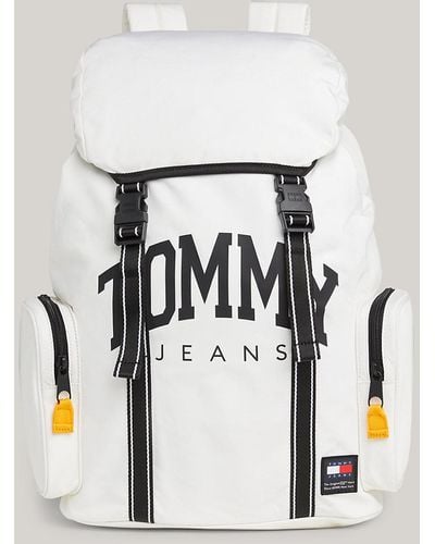 Tommy Hilfiger Prep Logo Flap Backpack - White