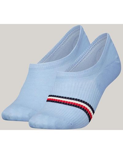 Tommy Hilfiger 2-pack Multicolour Stripe Footie Socks - Blue