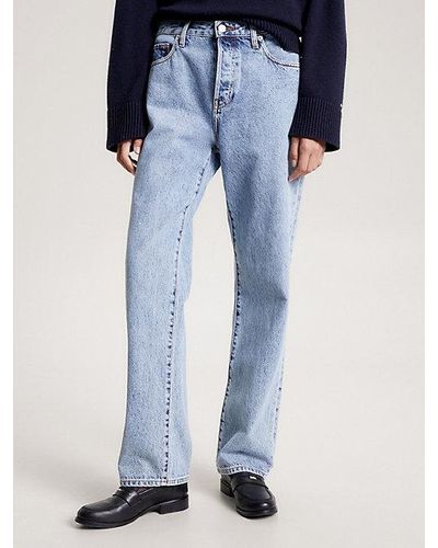Tommy Hilfiger Relaxed Straight Jeans mit mittelhohem Bund - Blau