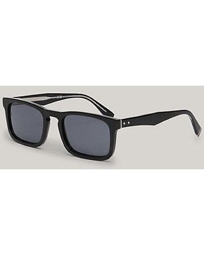 Tommy Hilfiger Rechteckige Sonnenbrille mit Nietendetails - Schwarz