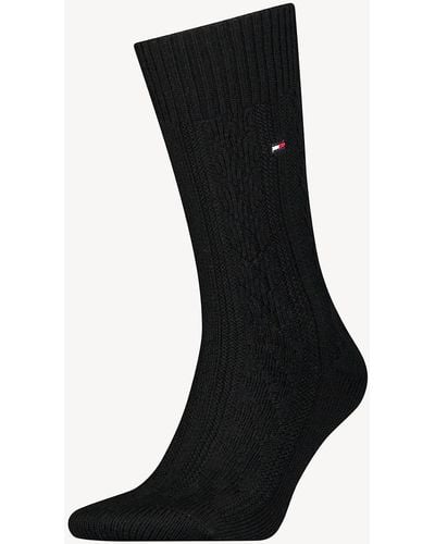 Tommy Hilfiger 1-pack Classics Cable Knit Socks - Black