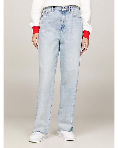 Tommy Hilfiger High Rise Relaxed Straight Jeans - Blauw