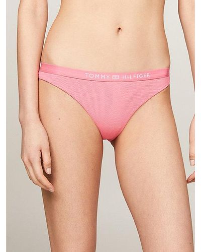 Tommy Hilfiger Parte inferior de bikini con logo tonal - Rosa