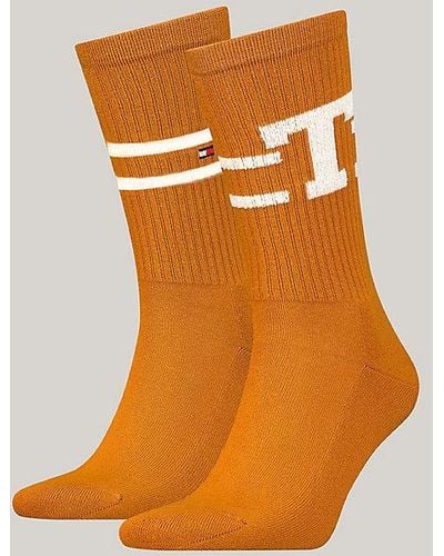 Tommy Hilfiger 2er-Pack Socken mit Bouclé-Logo - Orange