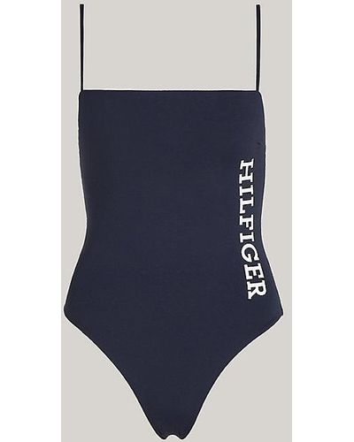 Tommy Hilfiger Hilfiger Monotype Badeanzug - Blau