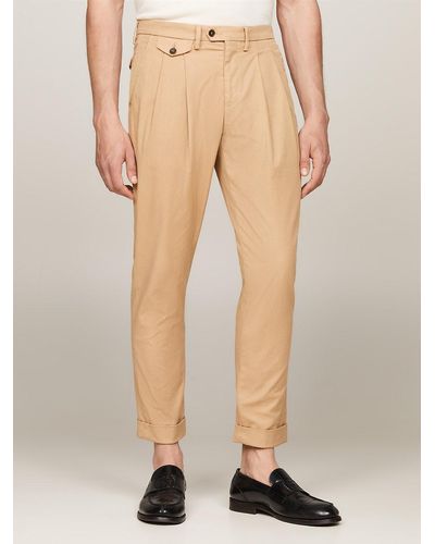 Tommy Hilfiger Pleated Regular Fit Formal Trousers - Natural