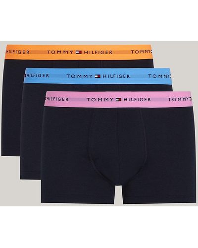 Tommy Hilfiger 3-pack Signature Essential Logo Waistband Trunks - Blue