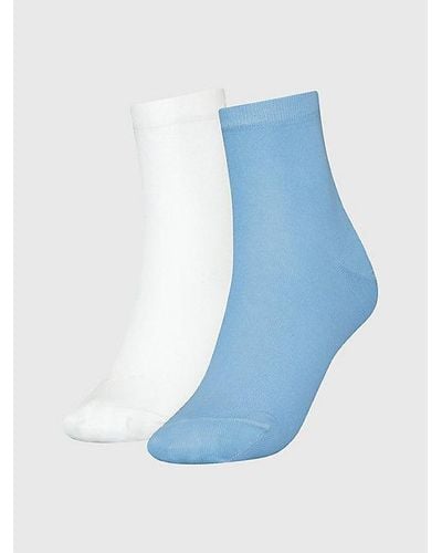 Tommy Hilfiger Set Van 2 Paar Korte Sokken Met Vlag - Blauw